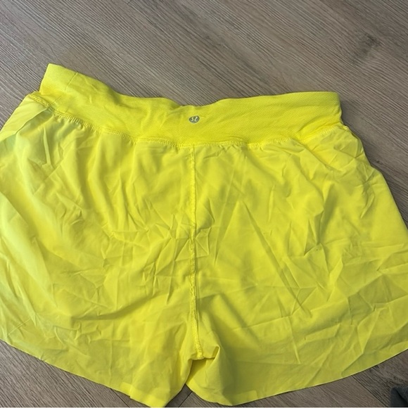 Lululemon Athletica Yellow fast and free shorts - Picture 2 of 3